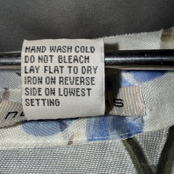 Notations Blouse Size MEDIUM Button Up Floral Linen Blend 3/4  Sleeve Sheer - Picture 11 of 11